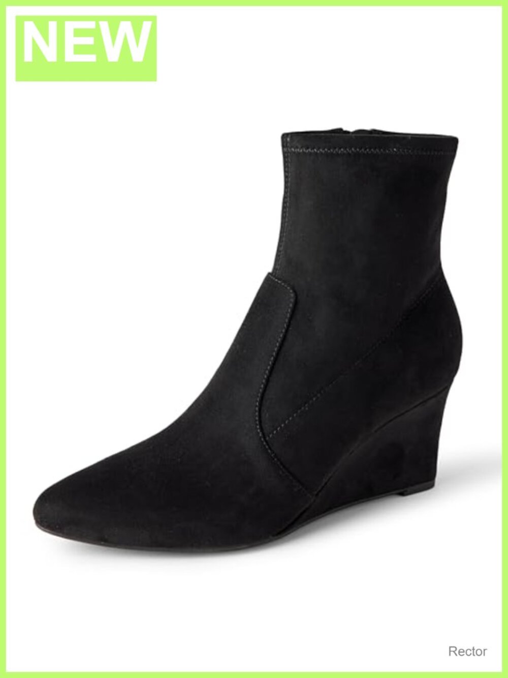 Women's Faux Suede Wedge Ankle Boots with Side Zip, 2.75" Heel